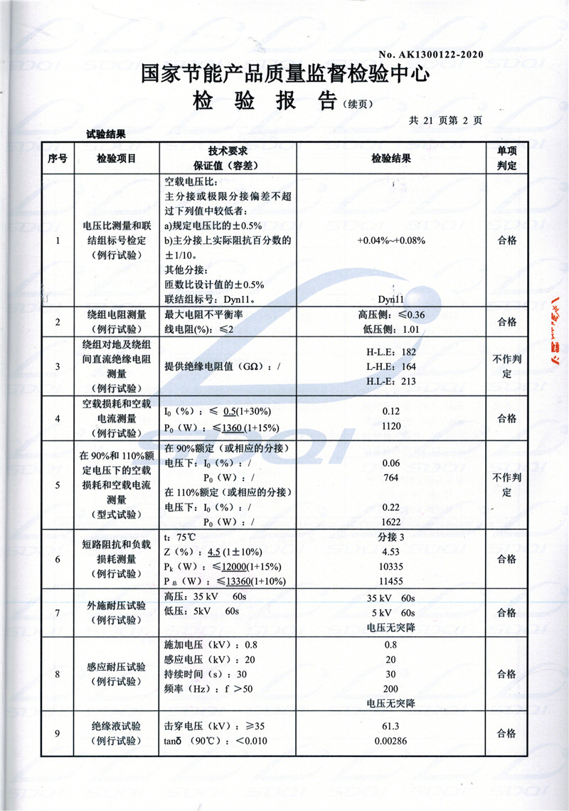 高低压试验报告-S11-1250翠屏翠屏翠屏油浸式变压器-2.jpg